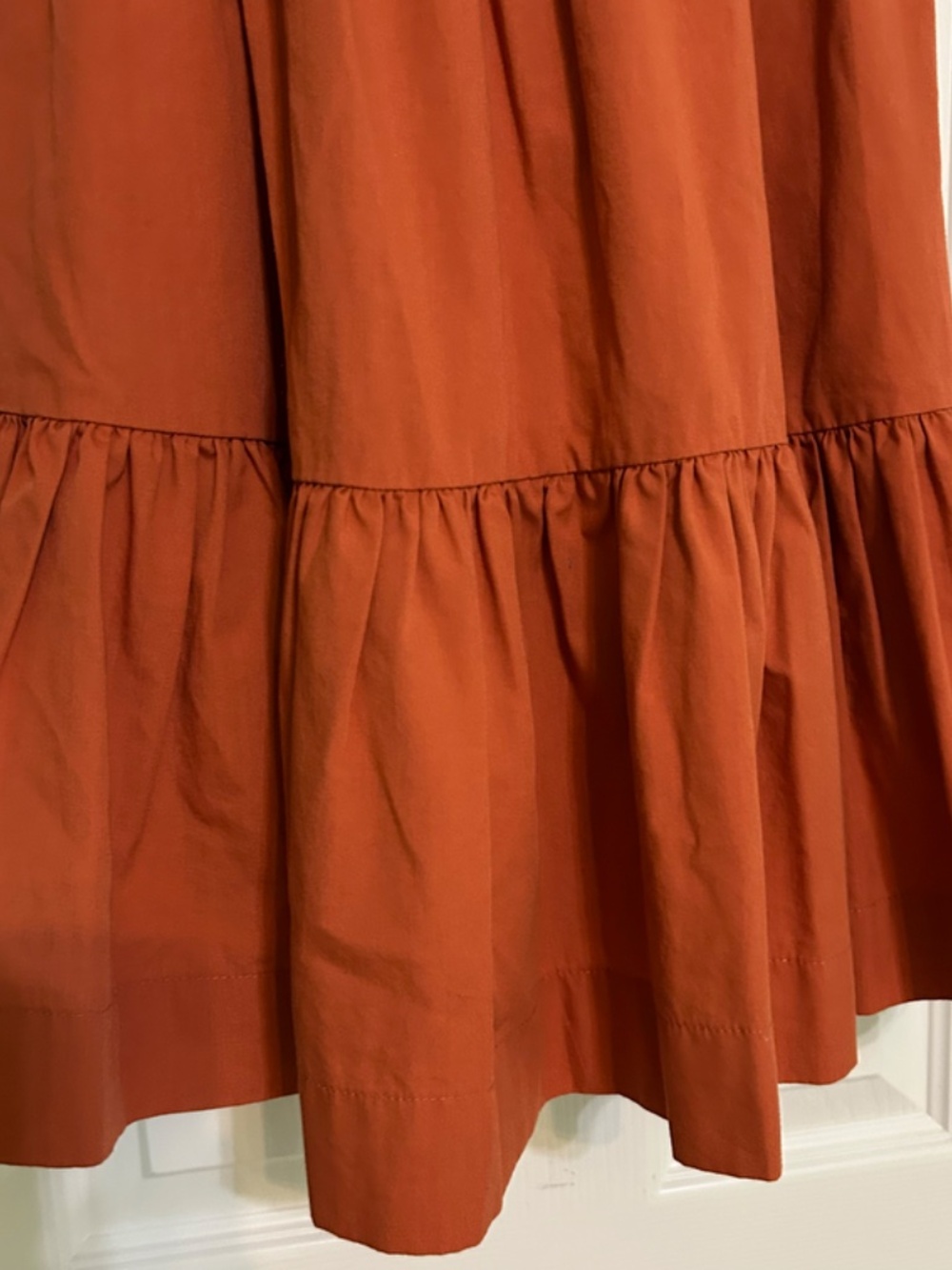 Abercrombie & Fitch Burnt Orange Sundress Smocked Scrunchie Strap 2 Tier Small - Picture 5 of 14